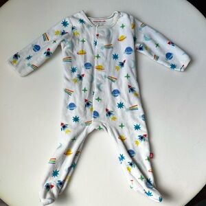 Magnetic Me Velour Space Footie Onesie Pajamas 3-6 M